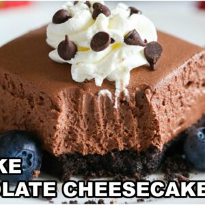 The BEST No Bake Chocolate Cheesecake Bars