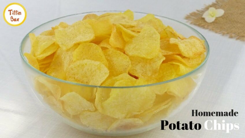 Homemade Crispy Potato Chips by Tiffin Box for kids | Quick and Easy Aloo Chips Recipe | Wafers