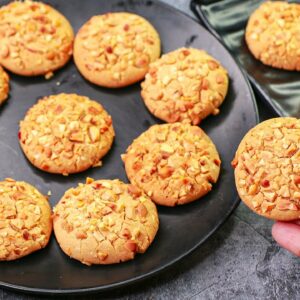 3 Ingredients Peanut Cookies Recipe | Eggless & Without Oven | Yummy