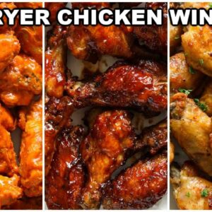 The Crispiest Air Fryer Chicken Wings (Buffalo, BBQ, Lemon Pepper)