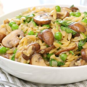 One Pot Mushroom Orzo | Quick + Healthy Weeknight Dinner Recipes