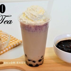 Pure Taro Milk Tea From Scratch Not Using Taro Powder | Savor Easy