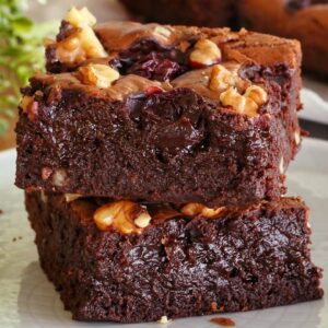 THE BEST FUDGY & CRACKLY-TOP BROWNIES | Chocolate & Sour Cherry Brownie Recipe 🍒🍫