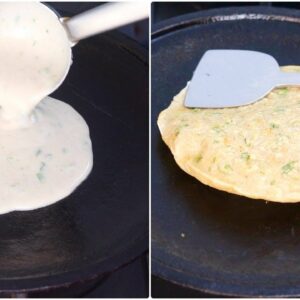 Jowar Flour Garlic Paratha With Liquid Dough – No Rolling – No Kneading Paratha – No Maida/No Wheat