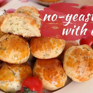 Easy No Yeast BUNS (with dill)