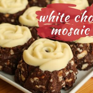No-Bake White Chocolate MOSAIC CAKE (eggless)