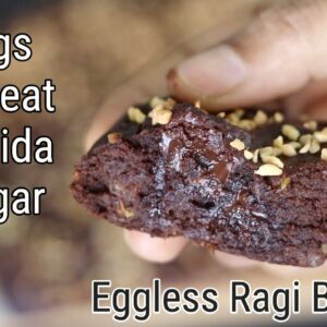 Eggless Ragi Brownie Recipe – No Wheat Flour – No Refined Sugar – No Maida   | Skinny Recipes