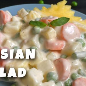 Russian Salad recipe No Onion No Garlic | HEALTHY SALAD RECIPE | QUICK EASY SALAD | Sattvik Kitchen