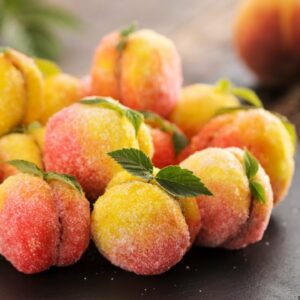 Peach Cookies – Pesche Dolci – with Peach Jam and Nut Filling
