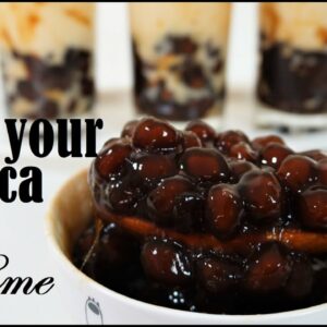 Brown Sugar Tapioca Pearls From Scratch / Bubble Milk Tea [珍珠奶茶]