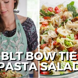 BLT Bowtie Pasta Salad Recipe | Potluck Recipe