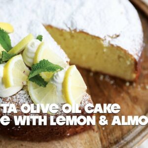 Ricotta Olive Oil Cake Recipe with Lemon and Almonds