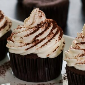 Chocolate Cupcakes with Irish Cream Frosting