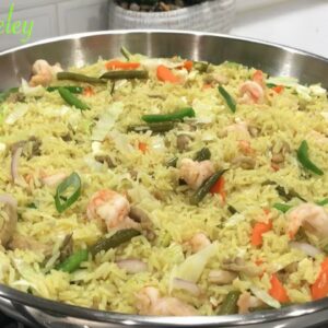 MY FAMOUS CHICKEN AND SHRIMP VEGETABLE RICE | ONE POT FRIED RICE QUICK AND EASY | PARTY STYLE