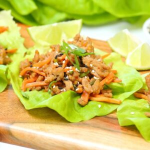 Make Ahead Chicken Lettuce Wraps | Low-Carb + Healthy + Easy Meal Prep Recipe