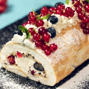 Summer Berry Meringue Roll