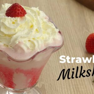 Yummy Strawberry Milkshake Recipe for Kids | How to Make Healthy Strawberry Milkshake by Tiffin Box