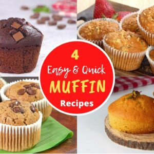 4 Easy Homemade Muffins by Tiffin Box | Easy Cupcakes Recipes