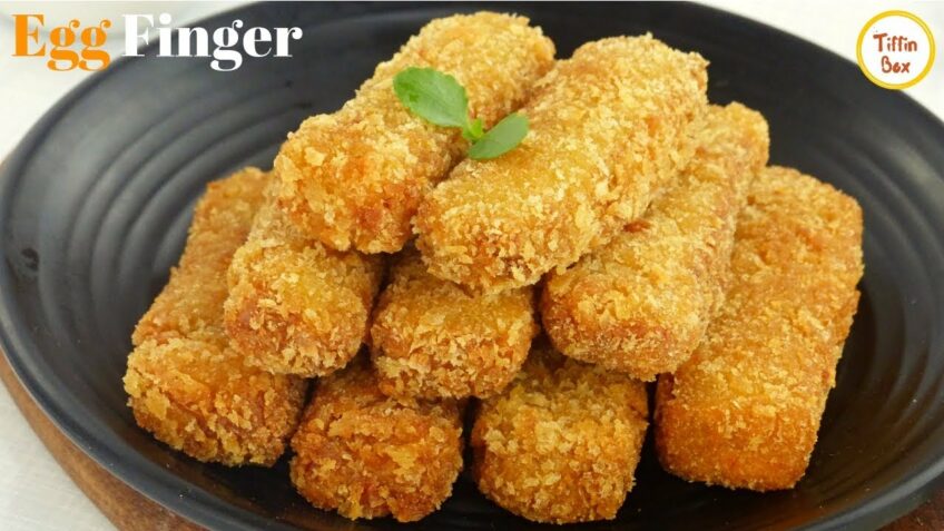 Crunchy Egg Fingers/Egg Sticks by Kids Tiffin Box | Quick and Easy Egg Starters Recipe