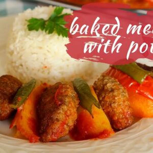 Oven Baked MEATBALLS AND POTATOES