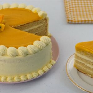 Mango Cake With Easy Frosting Recipe (No Whipping Cream)