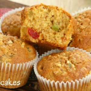 Fruit Cupcakes / Mixed dry Fruits Muffins for kids Tiffin Box | Tutti Fruity Christmas Plum cake
