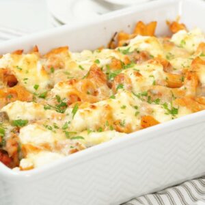 Three Cheese Pasta Bake | Easy + Delicious Fall Comfort Foods