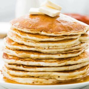 Fluffy Buttermilk Pancakes Recipe Cooked on a Griddle