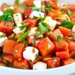 Our Favorite Watermelon Salad Recipe with Herbs and Feta
