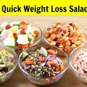 ५ झटपट और आसान सलाद वजन कम करने के लिए | Weight Loss Recipe | Salad | Diet Recipe | KabitasKitchen