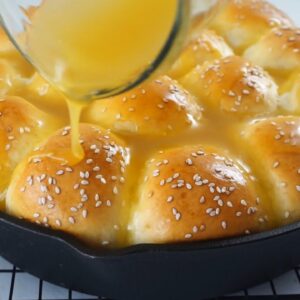 Hot And Buttery Honey Glazed Buns With Bursting Filling!