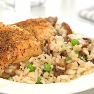 Roast Chicken with Creamy Mushroom Rice | Quick & Easy Dinner Recipe
