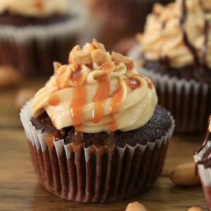 Snickers Cupcakes Recipe | Chocolate Peanut Caramel Cupcakes