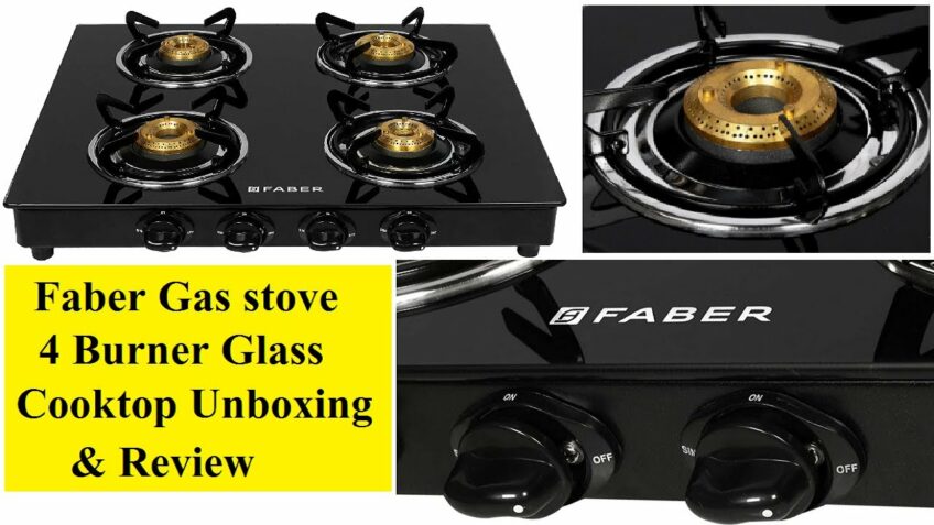 Faber Gas stove 4 Burner Glass Cooktop Unboxing & Review in Hindi – 2021