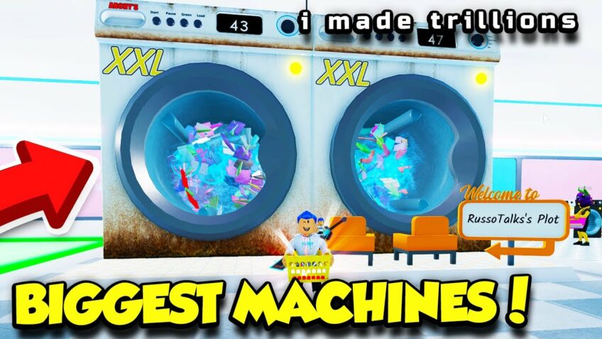 I GOT THE XXL BIGGEST WASHING MACHINE IN LAUNDRY SIMULATOR AND MADE TRILLIONS!! (Roblox)