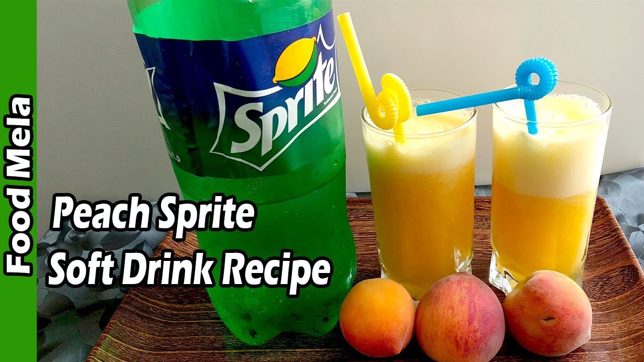 Peach Sprite Soft Drink | Peach Drink Recipe | Peach Juice Recipe by ...