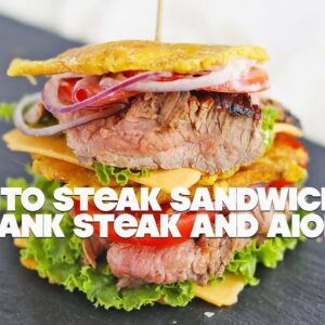 Jibarito Sandwich Recipe with Flank Steak and Aioli