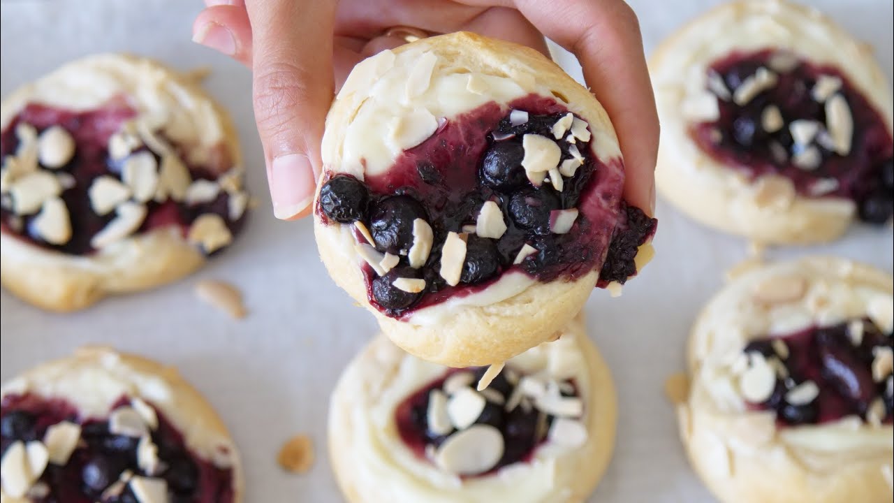 Mixed Berry-Cream Cheese Crescent Danish Recipe Using Pillsbury ...