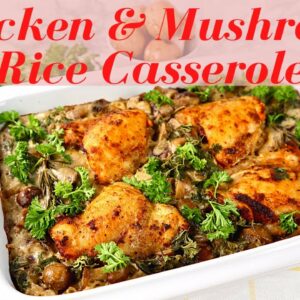 Chicken & Mushroom Rice Casserole with Coconut Milk | Chicken & Rice Casserole