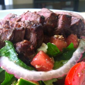 Grilled Sirloin Steak Salad Recipe with Watermelon