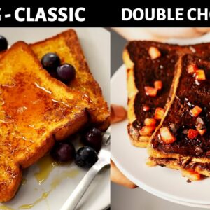 Eggless French Toast (10 Min) Recipes – Classic Vanilla & Chocolate – CookingShooking Cafe Style