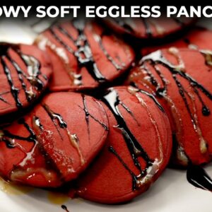 Red Velvet Mini Pancakes – Super Soft & Pillowy Eggless Pan Cakes – CookingShooking