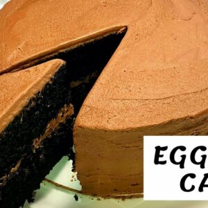 Eggless Chocolate Cake- Super Moist & Rich cake with chocolate frosting, NO Condensed milk