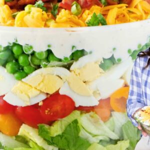 Seven Layer Salad with the BEST Dressing Ever 🥗 The Ultimate Potluck Recipe!