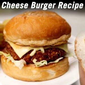 Cheese Burger Recipe – CRUNCHY CHEESY Veg Burger in Fast Food Style – CookingShooking