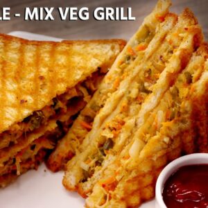 Mix Veg Grill Sandwich Recipe – Cafe Style Crisp & Creamy – CookingShooking