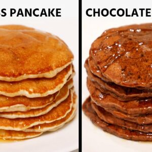 Eggless Pancake – Pillowy Soft Recipe – 2 Flavors – Chocolate Pancakes | CookingShooking