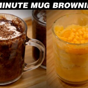 2 Minute Mug Brownies – No Egg Chocolate & Mango Brownie CookingShooking Microwave Recipe
