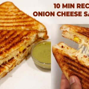 Cheese Onion Sandwich – 10 Minute Grilled Sand Wich Recipe – CookingShooking
