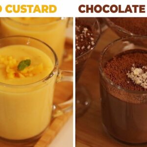 Mango & Chocolate Custard Recipe – NO CUSTARD POWDER – 2 Flavors of Dessert – CookingShooking